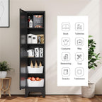 YAUWOH White Narrow Metal Storage Cabinet, Tall Freestanding Cabinet - Image 7