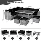 Tangkula 7 Pieces Patio Furniture Set, Outdoor Sectional Rattan Sofa Set - Image 4