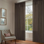 Dark Chocolate 90 Inch Pinch Pleated Semi Sheer Linen Curtains 2 Panels | - Image 7