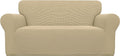 Easy-Going Stretch Loveseat Couch Covers Washable Beige | 1-Piece Loveseat by Easy-Going