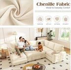 Ihanherry 106-inch Large L-Shaped Sectional Sofa Bed, 7-Seater Convertible Pull - Image 4