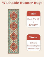 SERISSA 3x12 Washable Non Slip Boho Runner Rug - Image 6