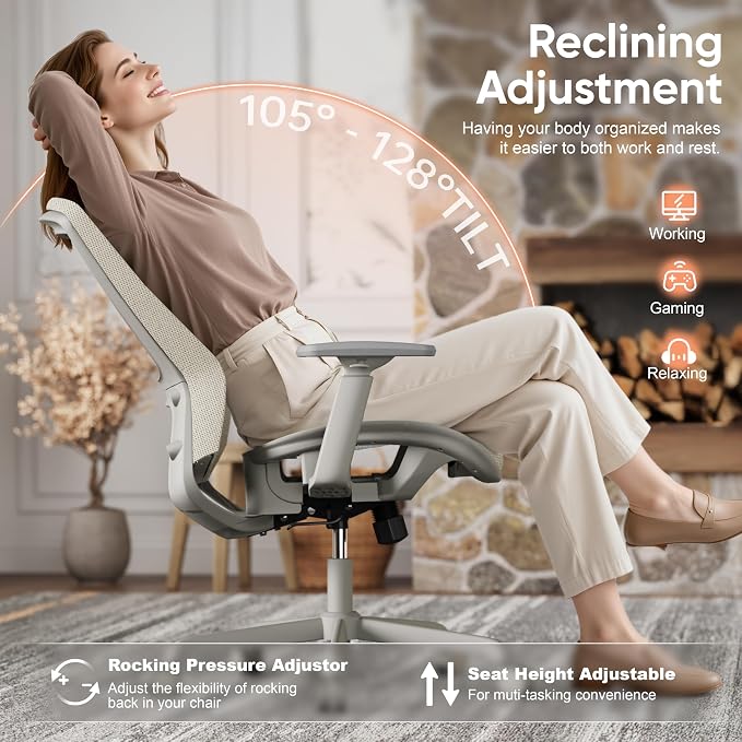 ELABEST Mesh Office Chair, Ergonomic Computer Desk Chair, Sturdy Task Chair- - Image 7