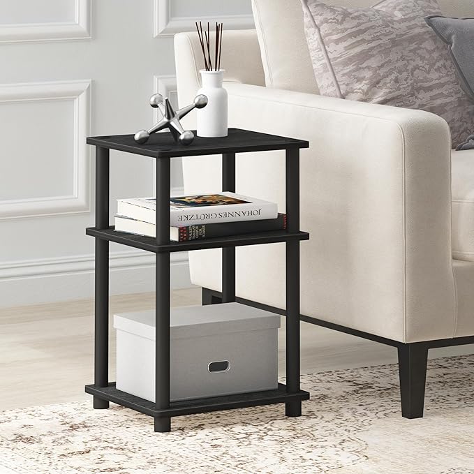 Furinno JUST Side Table, 3-Tier End Table, Open Shelves Night Stand, Bedside - Image 2