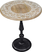Side Tables-Hand Carved Vintage Boho Folding End Tables by TheWoodenTown