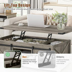 ALLSTAND 48" Farmhouse Lift Top Coffee Table - Image 5