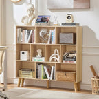 LEYAOYAO 10 Cube Bookshelf, 3 Tier Modern Wide Bookcase - Image 3