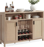 Alaxgumrol Coffee Bar Cabinet, Rattan Buffet Sideboard Cabinets by Alaxgumrol