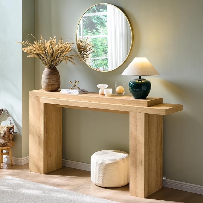 OKD 63 Inch Modern Entryway Console Table, Solid Geometry Accent Sofa Table - Image 6