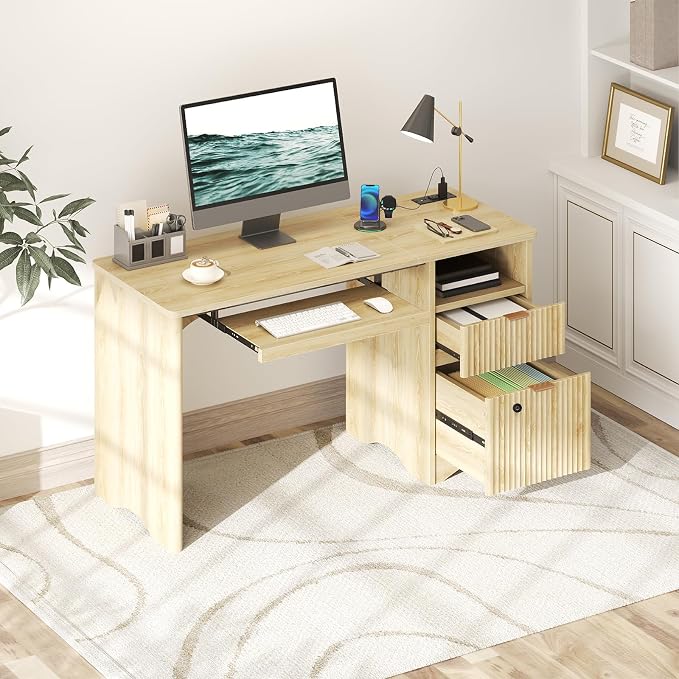 Bestier 55 Inch Wood Computer Desk - Image 9