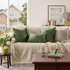 GIGIZAZA Olive Green Velvet Throw Pillow Covers Big 26x26 Pack of 2 | - Image 2