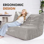 Bean Bag Loveseat Chair Big Sofa Beanbag Chair - Image 5