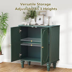 ORRD Fluted Storage Cabinet, Modern Credenza Wooden Accent Sideboard Buffet - Image 4