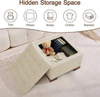 WUTUTUEE 24" Fabric Square Storage Ottoman - Image 7