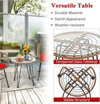 Tangkula 3 Pieces Patio Conversation Bistro Set, Outdoor Wicker Furniture - Image 6