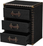 Baxton Studio Mallison Vintage Black Canvas 3-Drawer End Table - Image 4