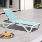 PURPLE LEAF Patio Chaise Lounge Chair Outside Aluminum Plastic Stackable by PURPLELEAF