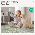 Soalmost Abstract Runner Rug 2x10 Hallway Kitchen Runners Green/Ivory | Vintage - Image 8