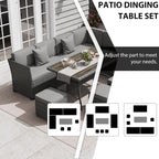 KIGOTY 7 Piece Patio Furniture Set, Outdoor PE Wicker Rattan Outdoor Dining Set - Image 5