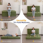 MAXYOYO 6" Folding Sofa Bed for Floor, Tufted Tri-Fold Floor Mattress - Image 3