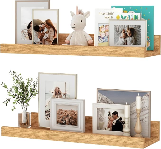 Floating Shelves for Wall, 16 inch Wood Floating Shelves Set of 2, Picture by Unknown