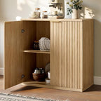 Evermagin 63" Oak Buffet Cabinet - Image 4