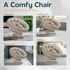 Bme 40" Ergonomic Wicker Papasan Chair - Image 6