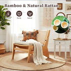 Furlide Rattan Chair 2Pcs, Mid Century Modern Accent Chair, Leisurely Reading - Image 7