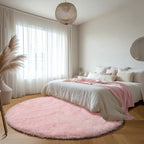 Light Pink Round Area Rugs 5ft for Bedroom Living Room, Fluffy Circle Rug for - Image 6
