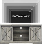 Farmhouse TV Stand for 65/60/55 Inch Tvs, Rustic Entertainment Center - Image 2