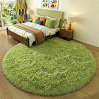 Amdrebio Grass Green Circle Round Fuzzy Area Rug 6Ft - Image 3