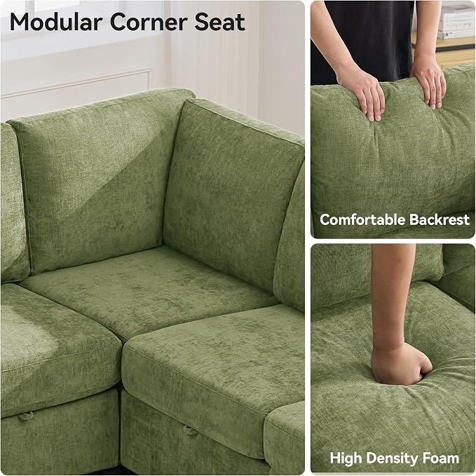 104'' V Shaped Modular Sofa, Sectional Couch - Image 4