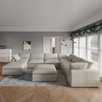 JACH 160" Cloud Sectional Couch, Overzised Down Filled Comfy Couch, 8 Seater - Image 7