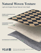 Lahome Checkered Easy Jute 5x7 Area Rugs, Washable Outdoor Patio Rug - Image 4
