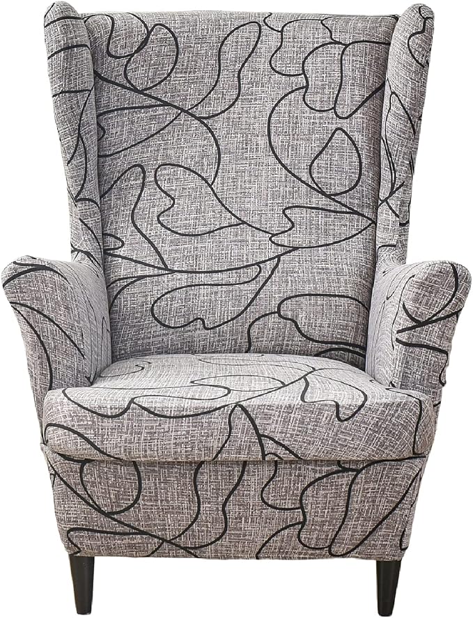 KRFOONN Wingback Chair Covers Slipcovers 2 Piece Stretch Wing Chair Covers by KRFOONN