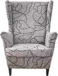 KRFOONN Wingback Chair Covers Slipcovers 2 Piece Stretch Wing Chair Covers by KRFOONN