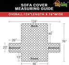 Easy-Going Reversible Couch Cover, 3 Cushion Sofa, Camel/Ivory | Machine - Image 6