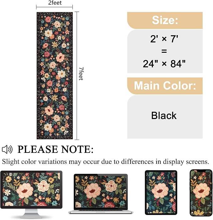 DUKINO 2x7 Runner Rug for Hallway, Washable Runner Rug Non Slip, Soft Indoor - Image 2