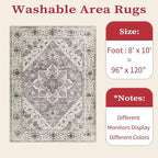 SERISSA 8x10 Washable Non Slip Boho Area Rug - Image 2