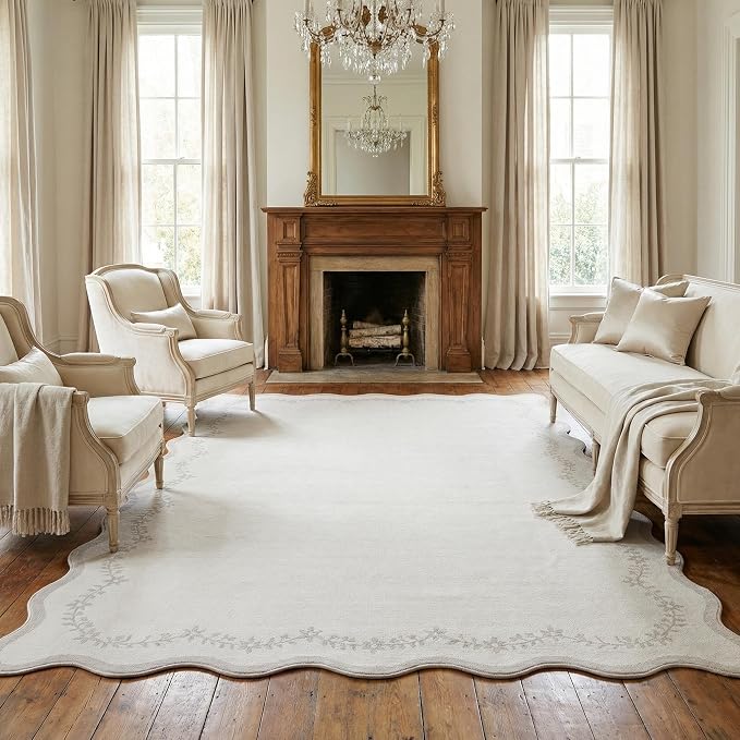GarveeHome 6x9 Scalloped Area Rug Soft Washable Rug - Image 2