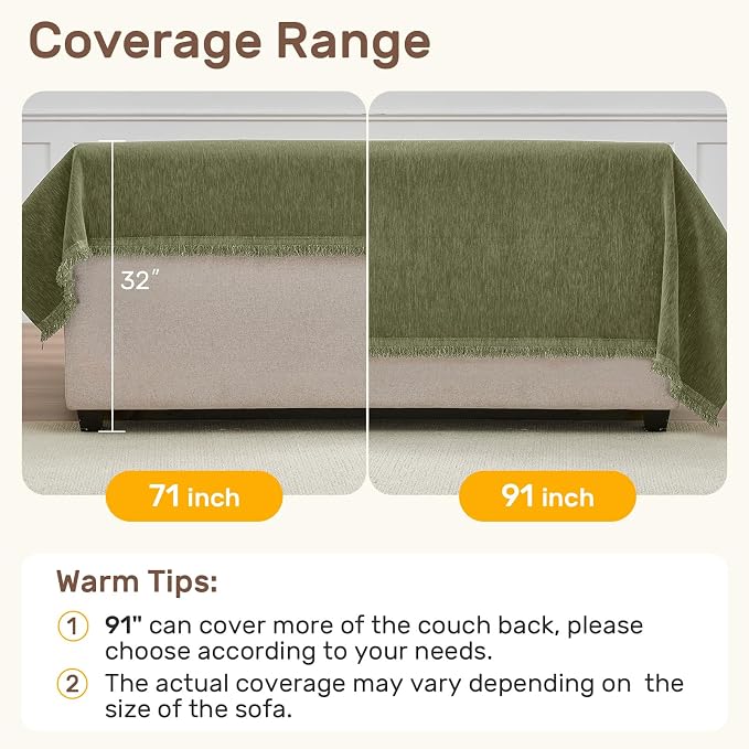 2 Pieces Sectional Couch Covers L Shaped Cover L Green | Thick Washable Fabric - Image 5