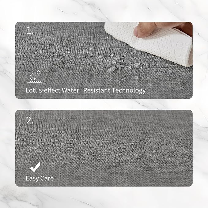 BALCONY & FALCON Placemats Set of 4 Faux Linen Cloth Place Mats Washable - Image 3