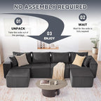Weture 135.4" Cloud Couch Sectional, Modular Sectional Sofa - Image 5