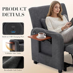 Convertible Sleeper Chair-Fabric Futon Sofa Bed, Single Sleeper Sofa, Small - Image 4