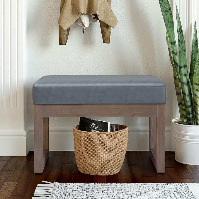 SIMPLIHOME Milltown Small Ottoman Bench - Image 2