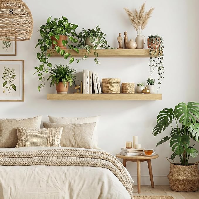 Dreamland Floating Shelves for Wall, 2 Pack Rustic Wooden Wall Shelves - Image 2