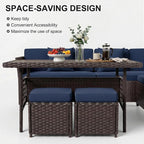 LOUVIXA 7 Pieces Patio Furniture Set, Outdoor Patio Furniture, Wicker - Image 4