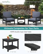 SERWALL HDPE Patio Sofa Set, 3-piece Sectional Outdoor Furniture Set, All - Image 6