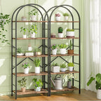 Shintenchi Bookshelf, Arched Bookshelf 5 Tier Bookcase, Tall Shelf - Image 10