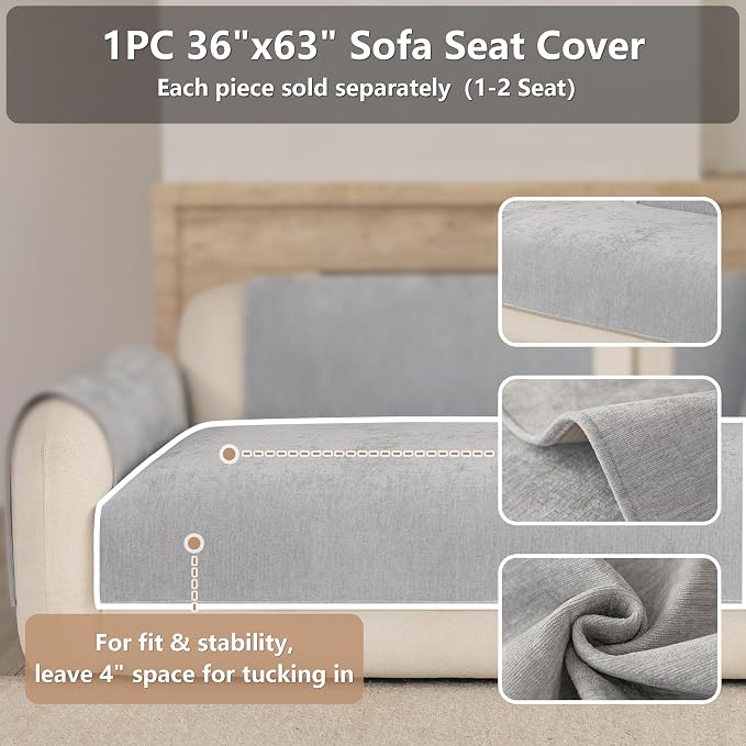 Premium Chenille Sofa Cushion Covers，Upgraded Anti-Slip Sectional Couch - Image 2